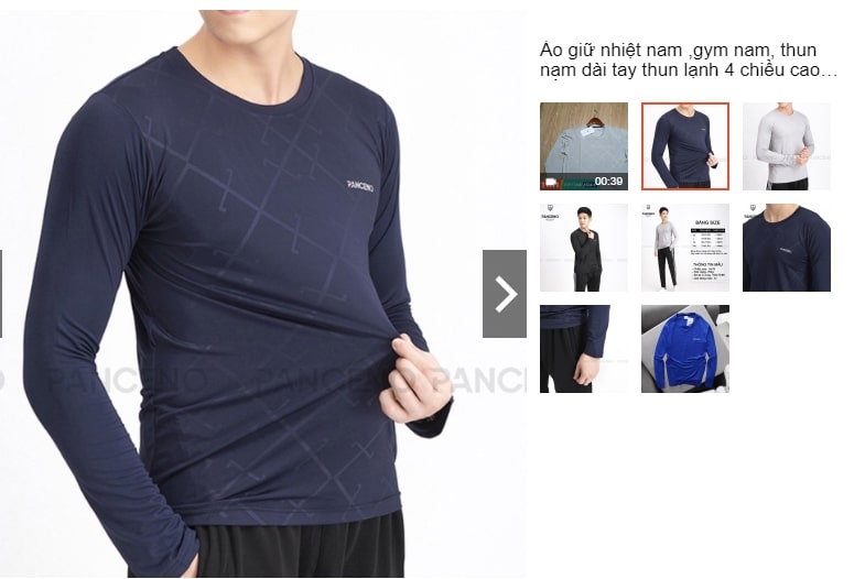 Áo giữ nhiệt nam Panceno dài tay ép vẫn 3D thun lạnh