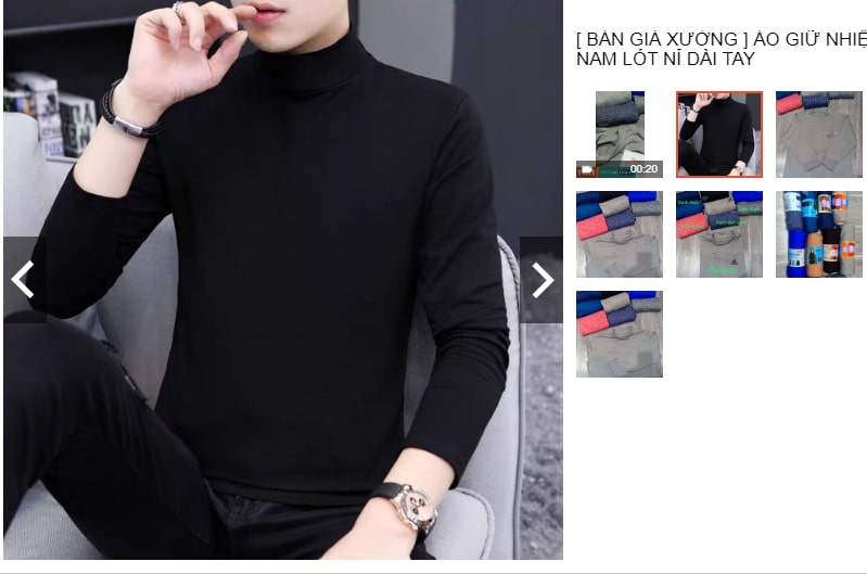 Áo giữ nhiệt nam lót nỉ dài tay