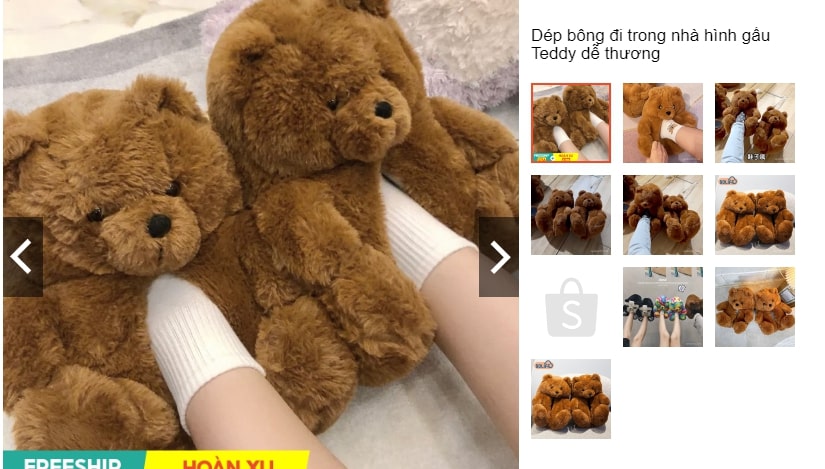 Dép bông hình Gấu Teddy siêu dễ thương