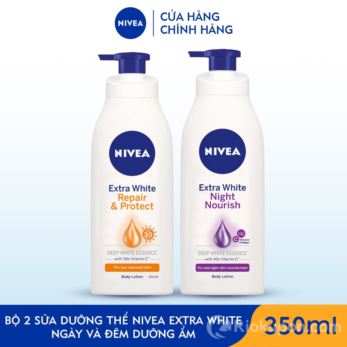 Bộ 2 sữa dưỡng thể NIVEA ngày và đêm