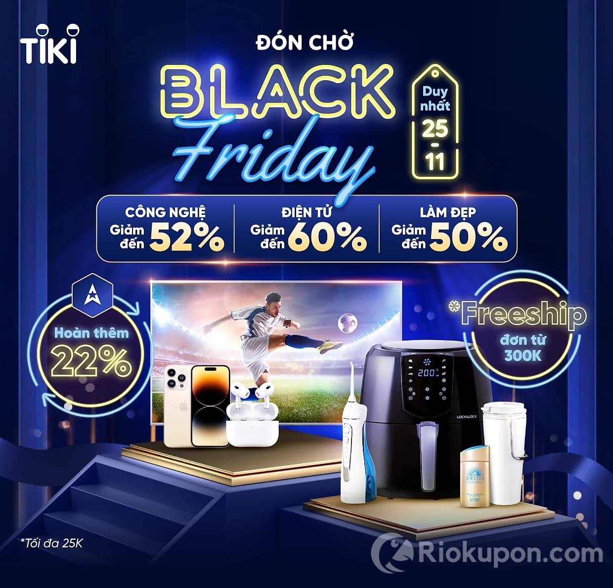 Ưu đãi Tiki Black Friday 2022 giảm giá và hoàn tiền
