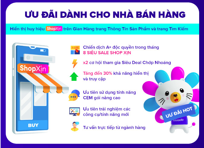 Ưu điểm shop xịn Lazada đối với người bán