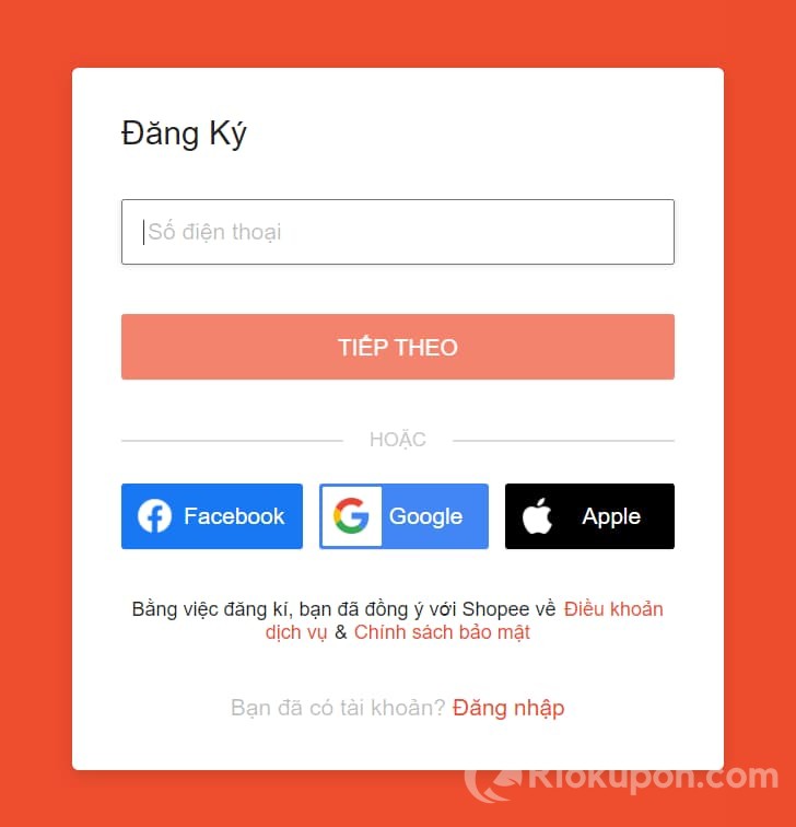 Các bước đăng ký tài khoản Shopee thành viên mới