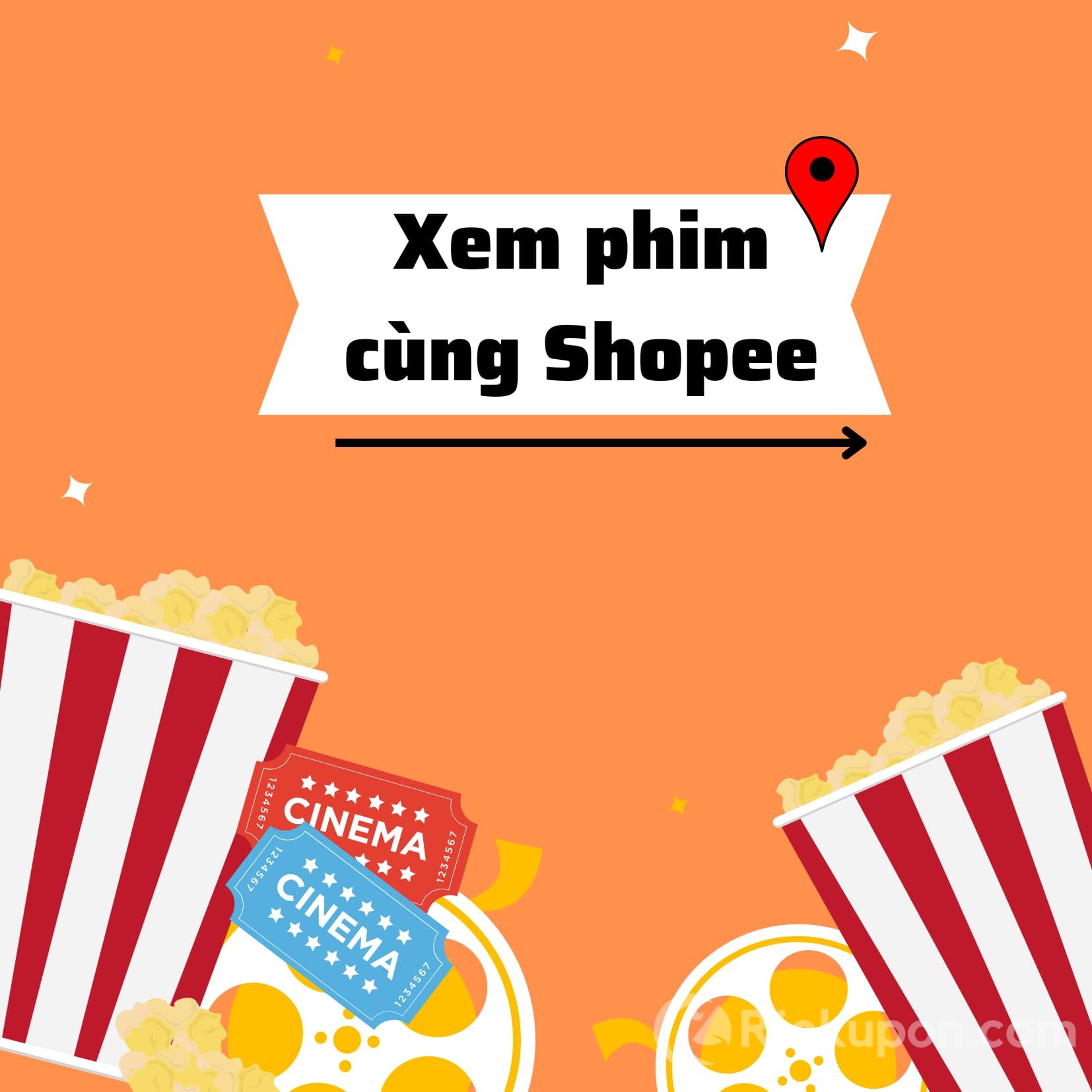 Banner hướng dẫn mua vé xem phim Shopee