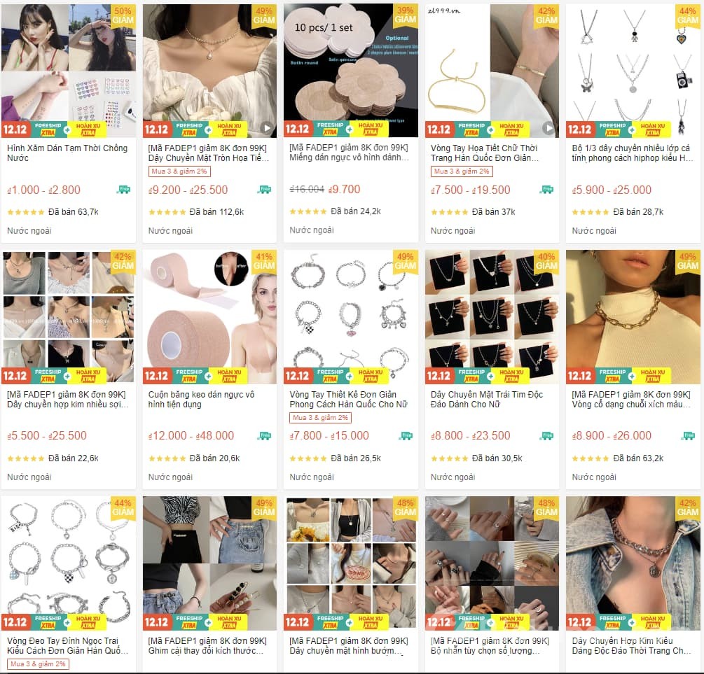 Zl999.vn cửa hàng trang sức Shopee