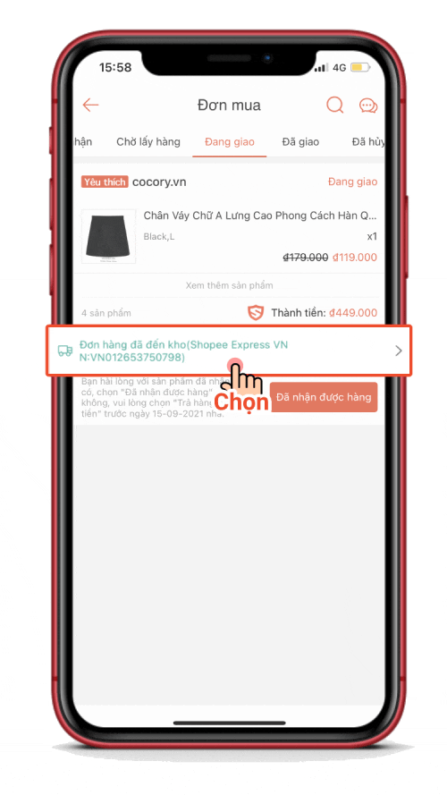 Các trạng thái đơn hàng shopee