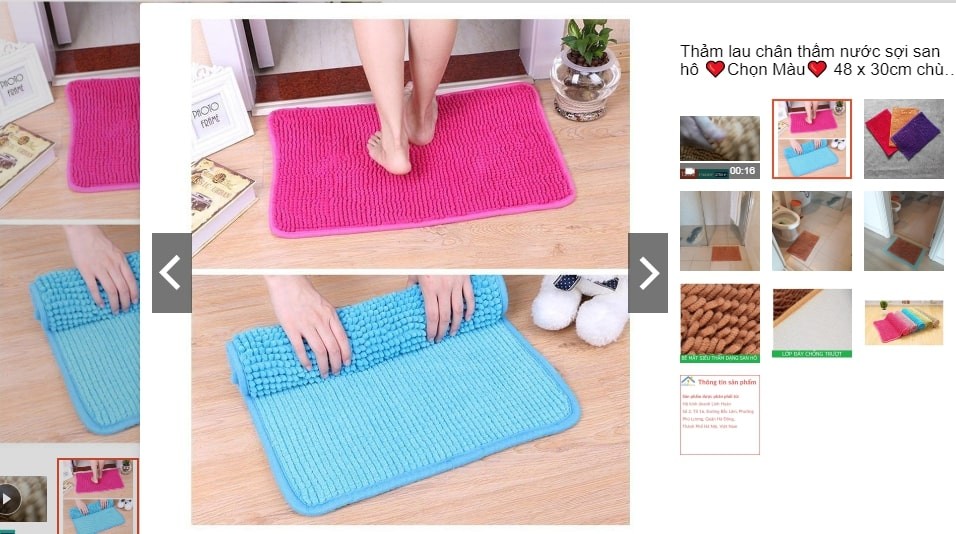 Thảm lau chân sợi san hô thấm hút 40x30cm
