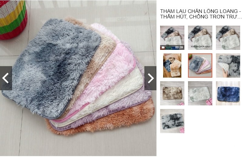 Thảm lau chân lông loang chống trượt