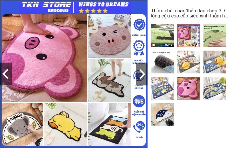 Thảm lau chân 3D lông cừu cao cấp