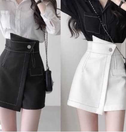 Chân váy lưng cao viền chỉ nổi tôn dáng giá hạt dẻ