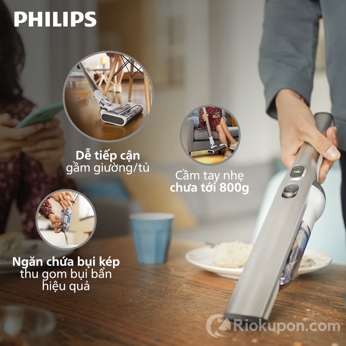 Máy hút bụi không dây dạng cán Philips XC4201/01