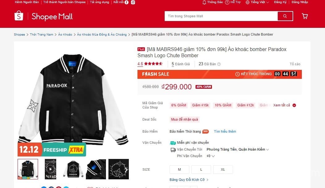 Áo khoác bomber oversize Paradox logo chute bomberman