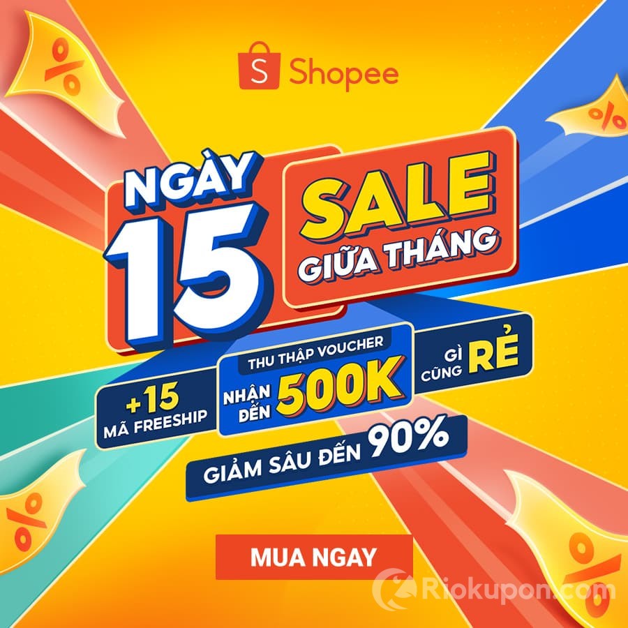 Shopee 15.12: Giảm sâu đến 90%, +15 mã Freeship và Voucher 500k