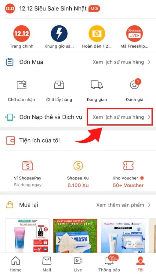 Hướng dẫn hủy vé xe trên Shopee