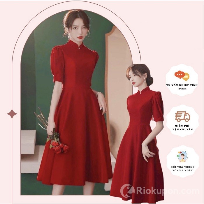 Đầm đỏ mặc Tết siêu hot
