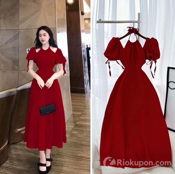 Đầm mặc Tết cổ yếm hot trend