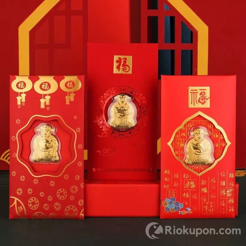 Bao lì xì Thần Tài mạ vàng 24K cao cấp