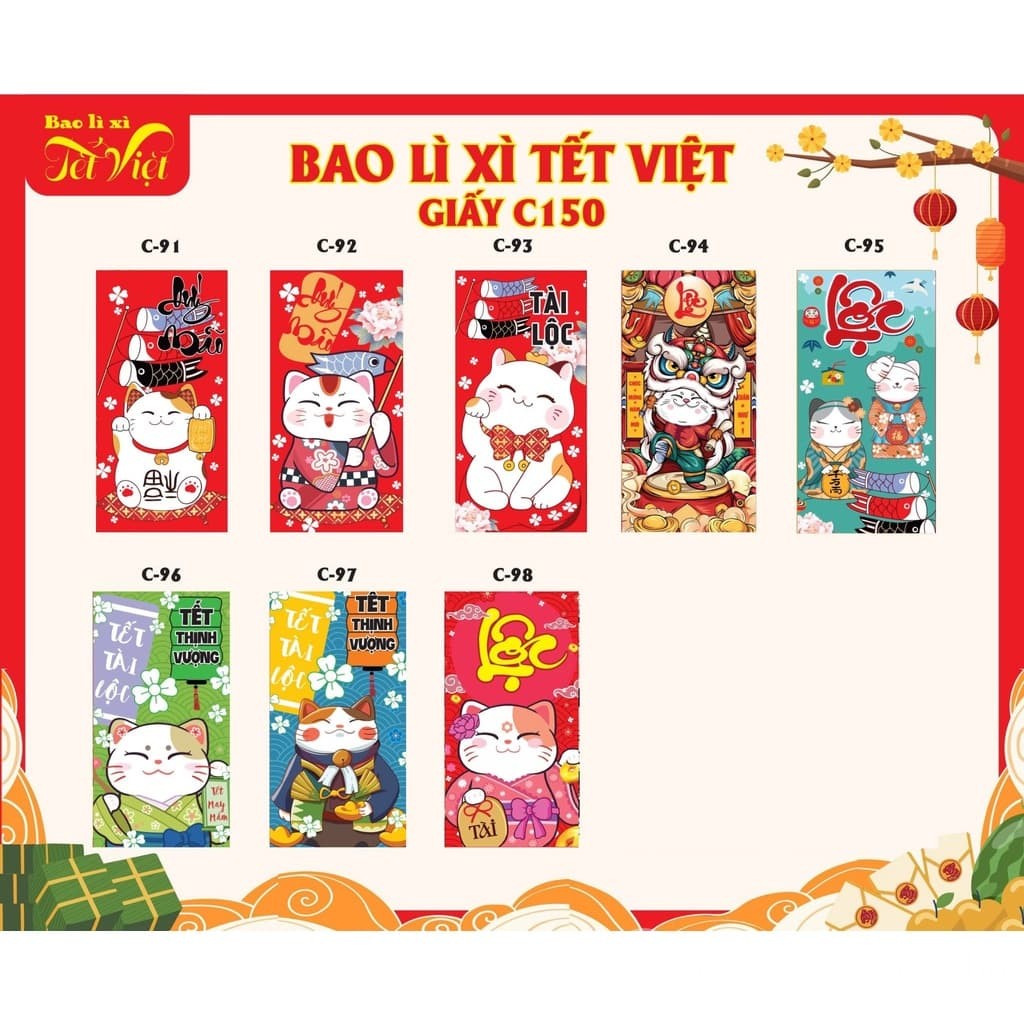 Bao lì xì 2023 hoạt hình Quý Mão cute