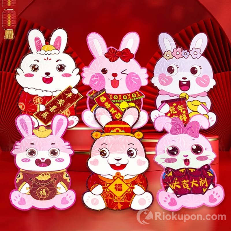 Bao lì xì đỏ hoạt hình thỏ dễ thương