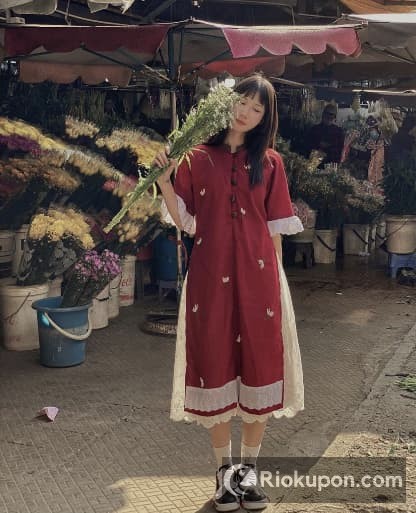 Áo dài thêu phong cách vintage cổ điển màu đỏ, hồng, xanh