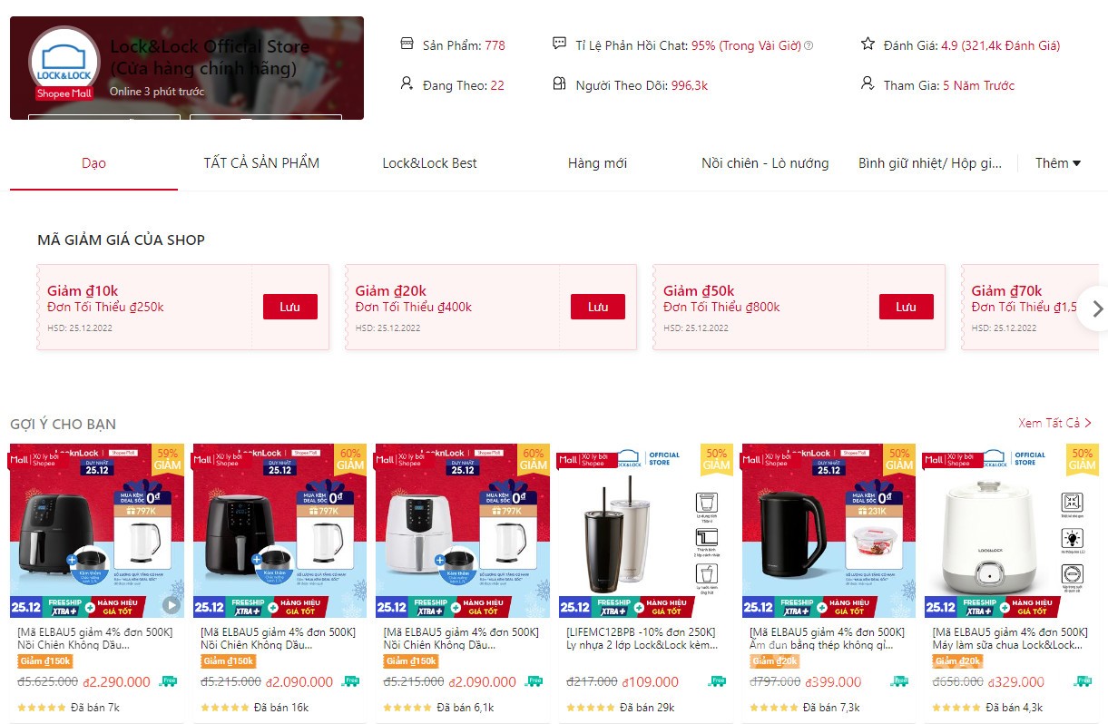 Thương hiệu Lock&Lock hàng hiệu giá tốt