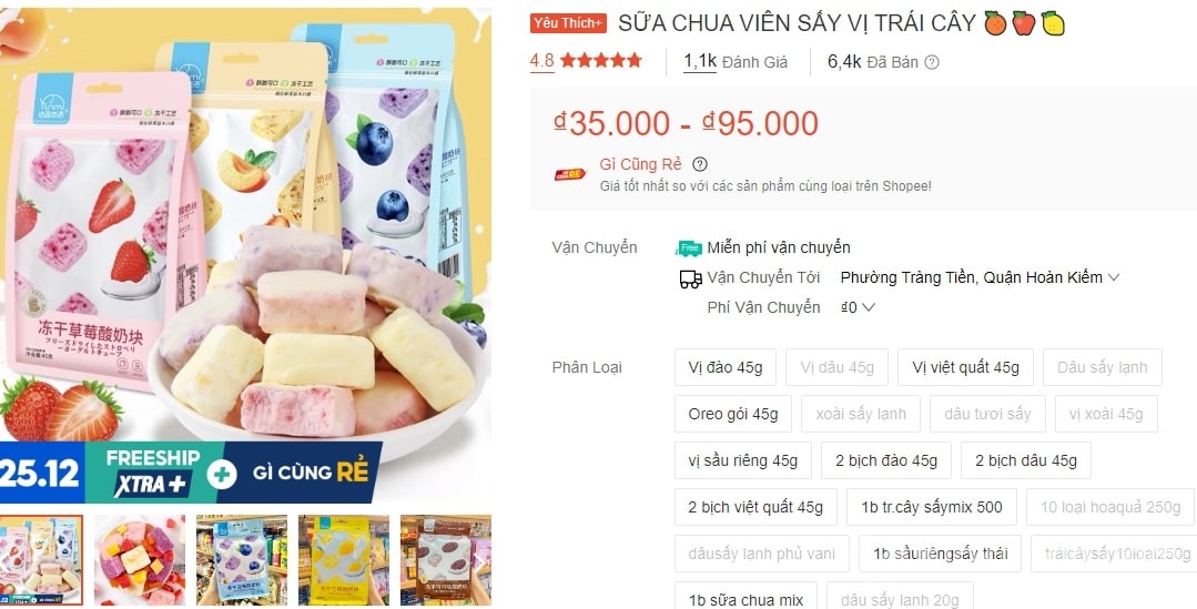 Bánh sữa chua viên vị trái cây