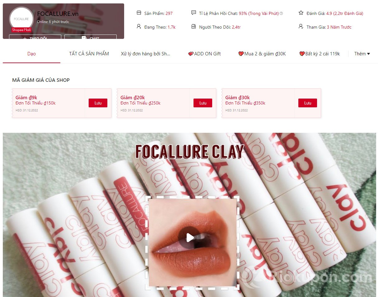 Thương hiệu Focallure hàng hiệu giá tốt