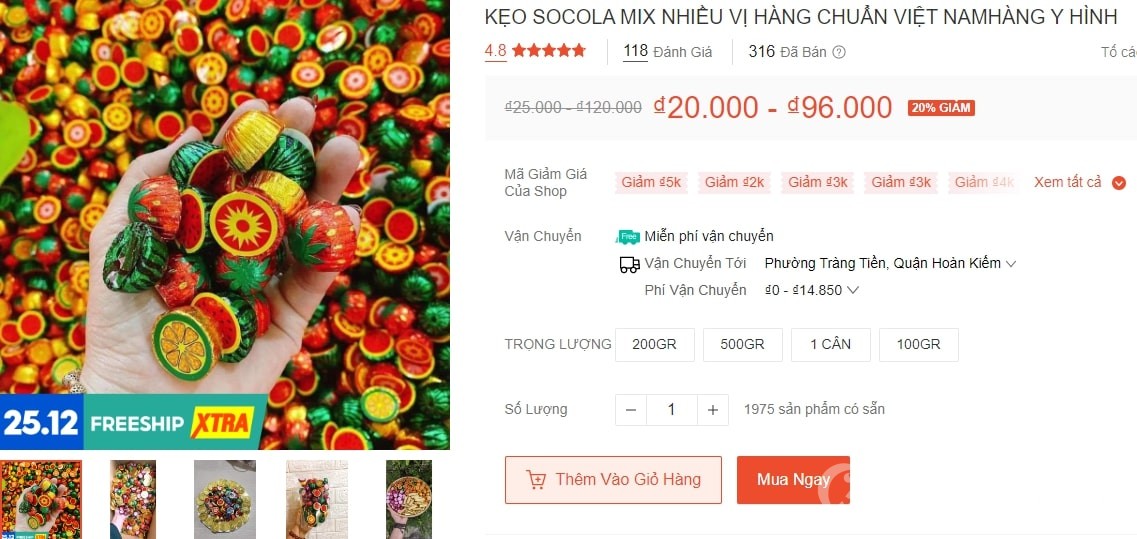 Kẹo socola mix nhiều vị đẹp mắt