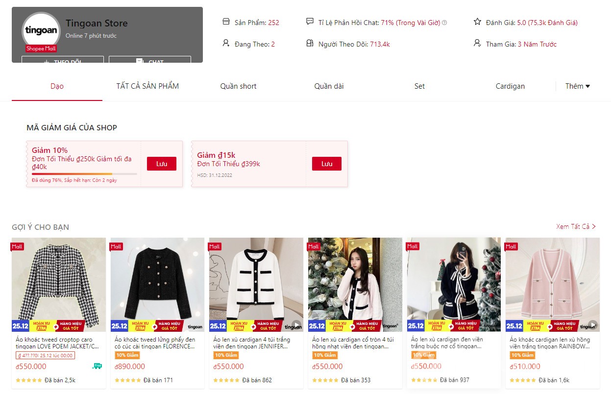 Thương hiệu Tingoan Store hàng hiệu giá tốt