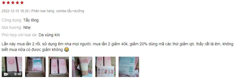 Một số đánh giá tích cực về kem tẩy lông Ollie