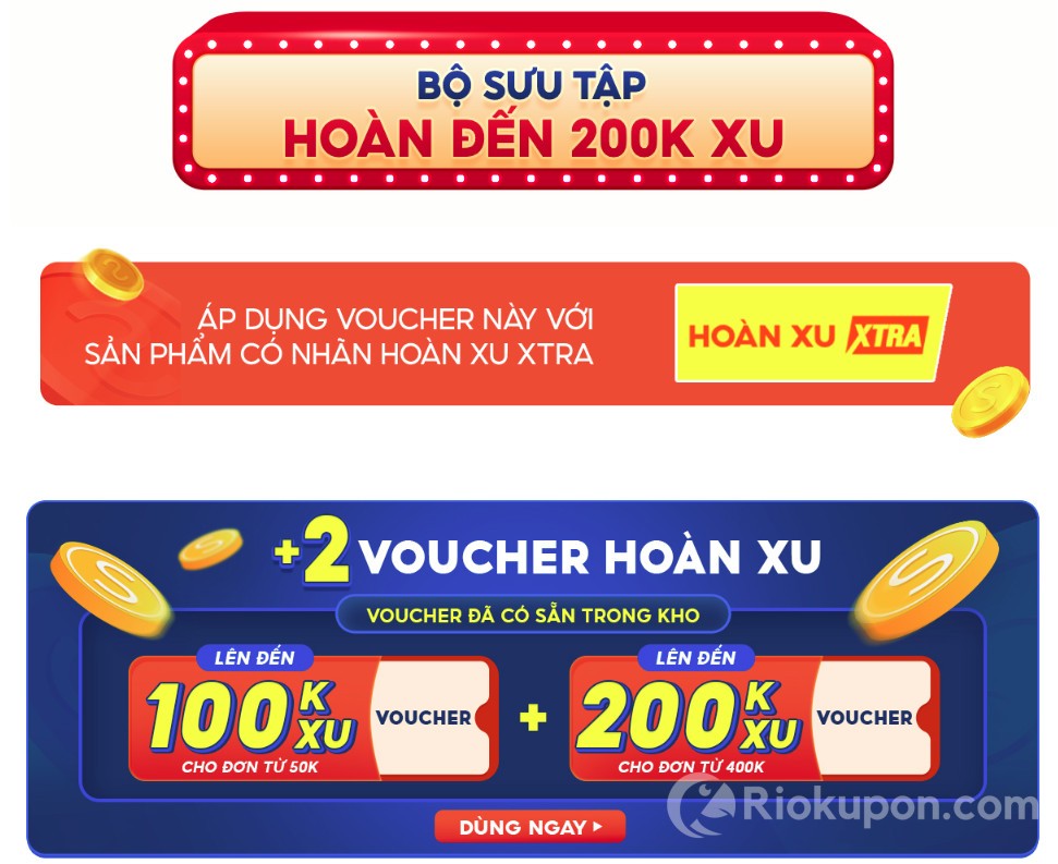 Bộ sưu tập hoàn xu 200k chương trình hàng hiệu giá tốt