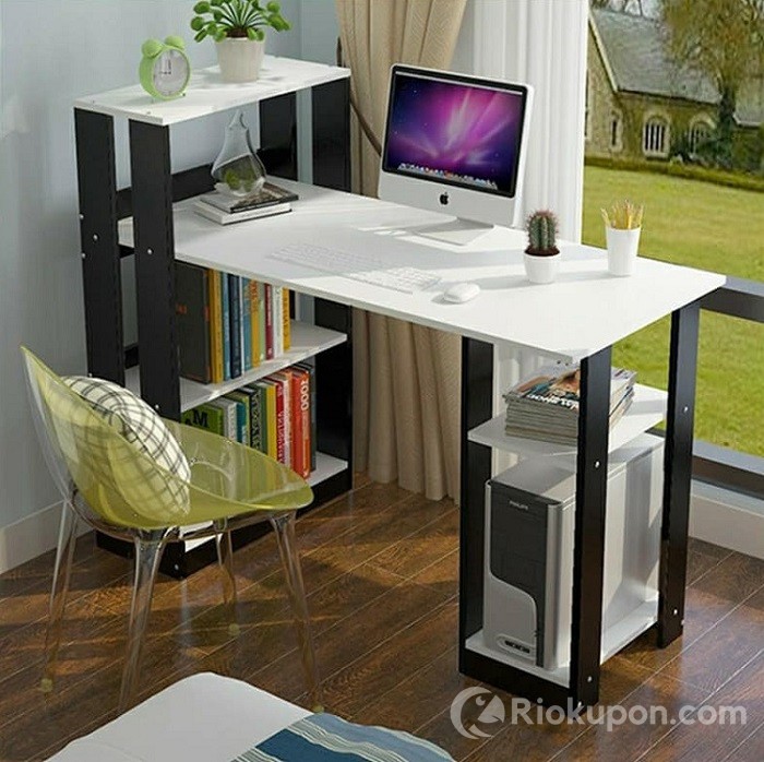 Bàn làm việc gỗ MDF sang trọng có kèm giá sách