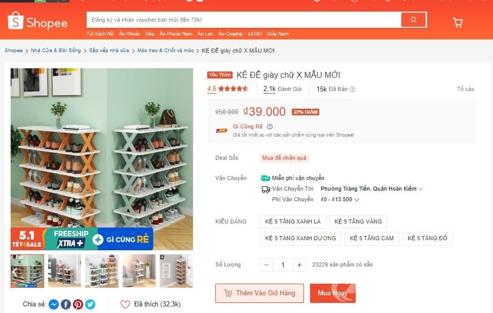 Kệ giày mẫu mới chữ X thiết kế đẹp mắt