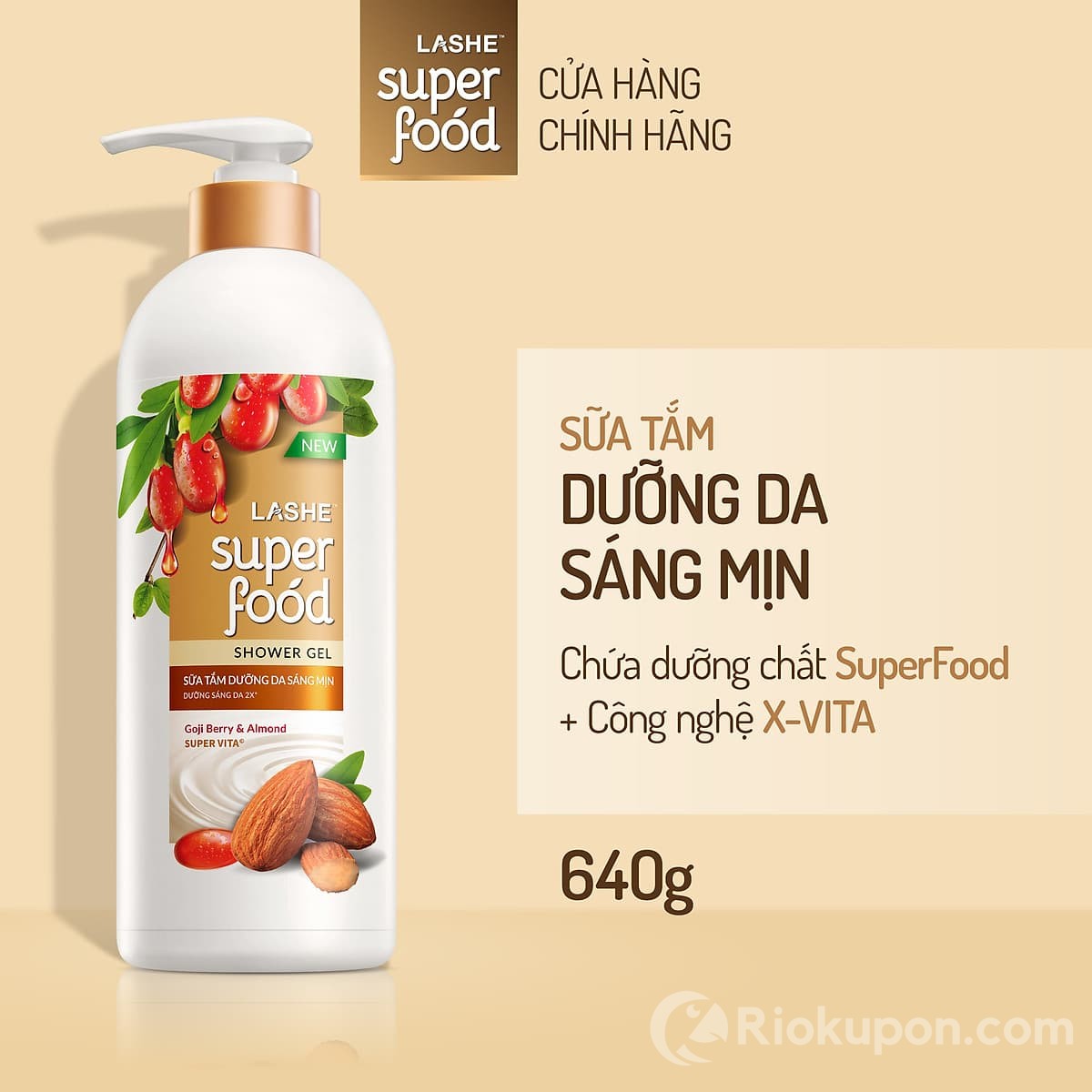 Sữa tắm Lashe Superfood dưỡng da sáng mịn