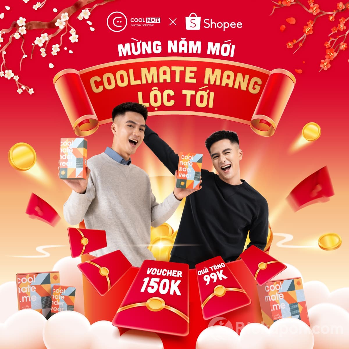 Sản phẩm thời trang Coolmate trong sự kiện Thứ 2 chính hãng Shopee Mall
