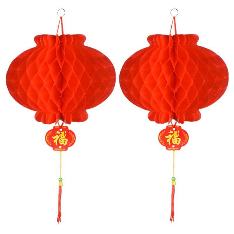 Đèn lồng đỏ nilon chữ Phúc treo trang trí lễ tết