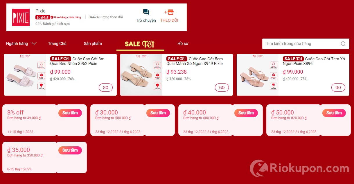 Logo thương hiệu Pixie trong siêu hội thời trang Lazada