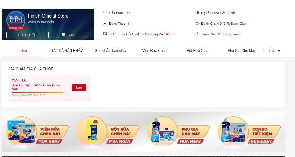 Logo và cửa hàng chính hãng Dettol trên Shopee Mall