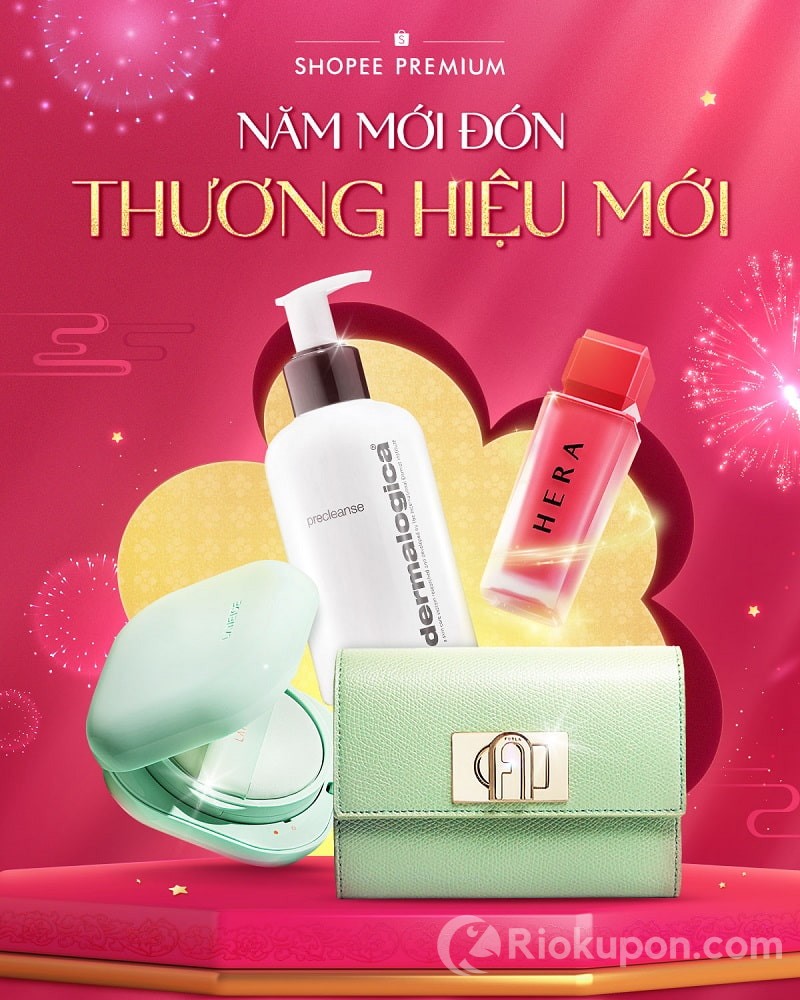 Banner chính thức Shopee Premium sale tết 2025 với thông điệp mua sắm cao cấp