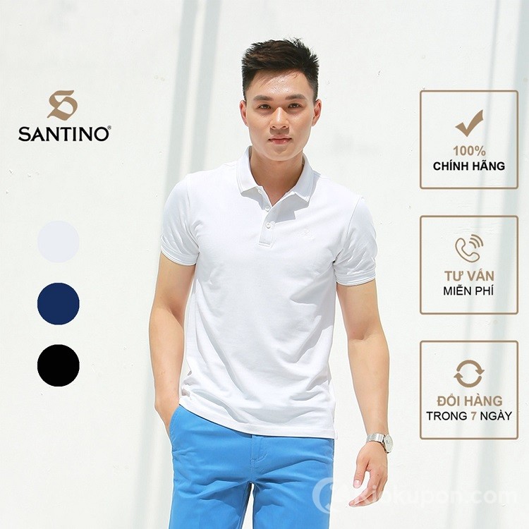 Áo polo nam cá sấu Santino B871 chất liệu cotton cao cấp