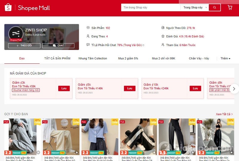 Quần thun nam Zinte Shop trên Shopee