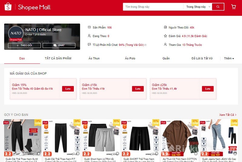 Quần thun nam Nato Official Store trên Shopee