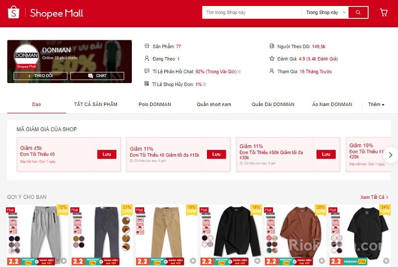 Quần thun nam Donman trên Shopee