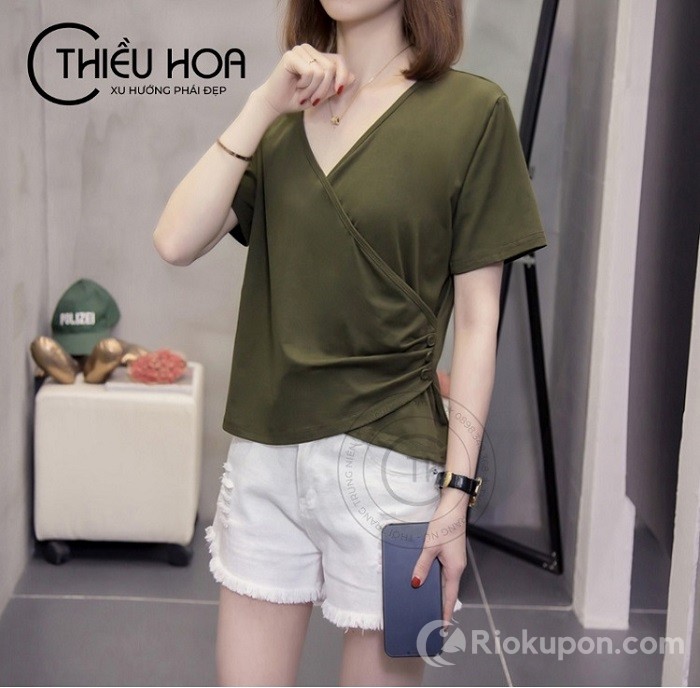 Áo thun cotton thiều hoa kiểu dáng đơn giản D0426