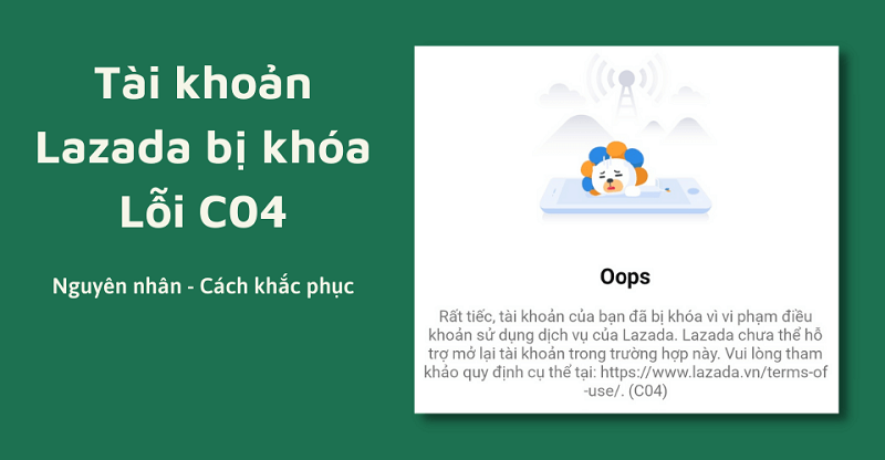 Thông báo lỗi C04 khi thanh toán trên Lazada