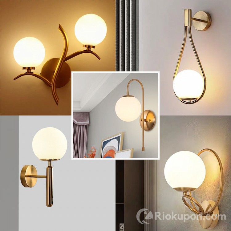 Đèn ngủ treo tường hình quả cầu