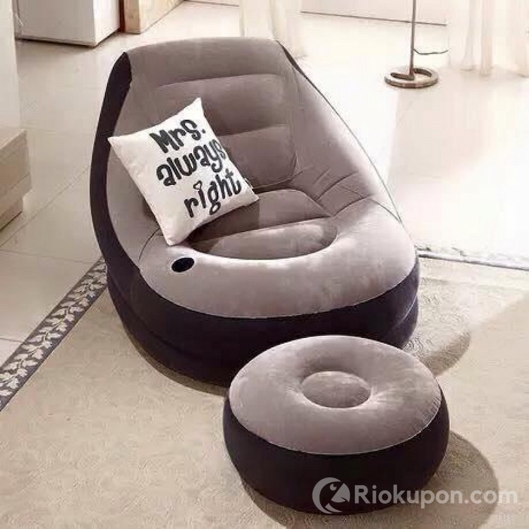 Ghế lười sofa bơm hơi màu xám sang trọng