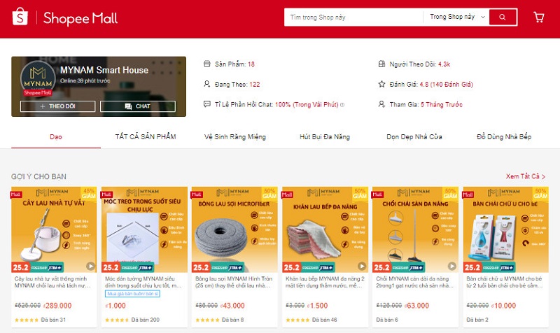 Cây lau nhà tự vắt Mynam Smart House