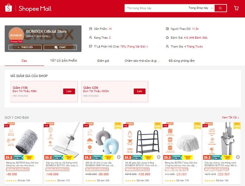 Cây lau nhà tự vắt Bonbox Official Store