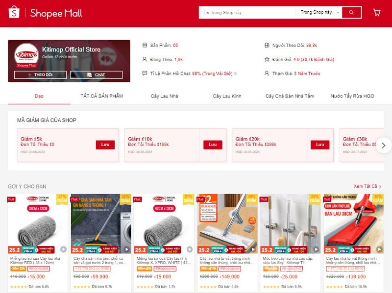 Review cây lau nhà tự vắt thông minh Kitimop Official Store